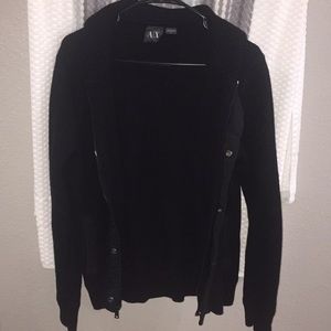 AX Armani Exchange black jacket whip zip hoodie